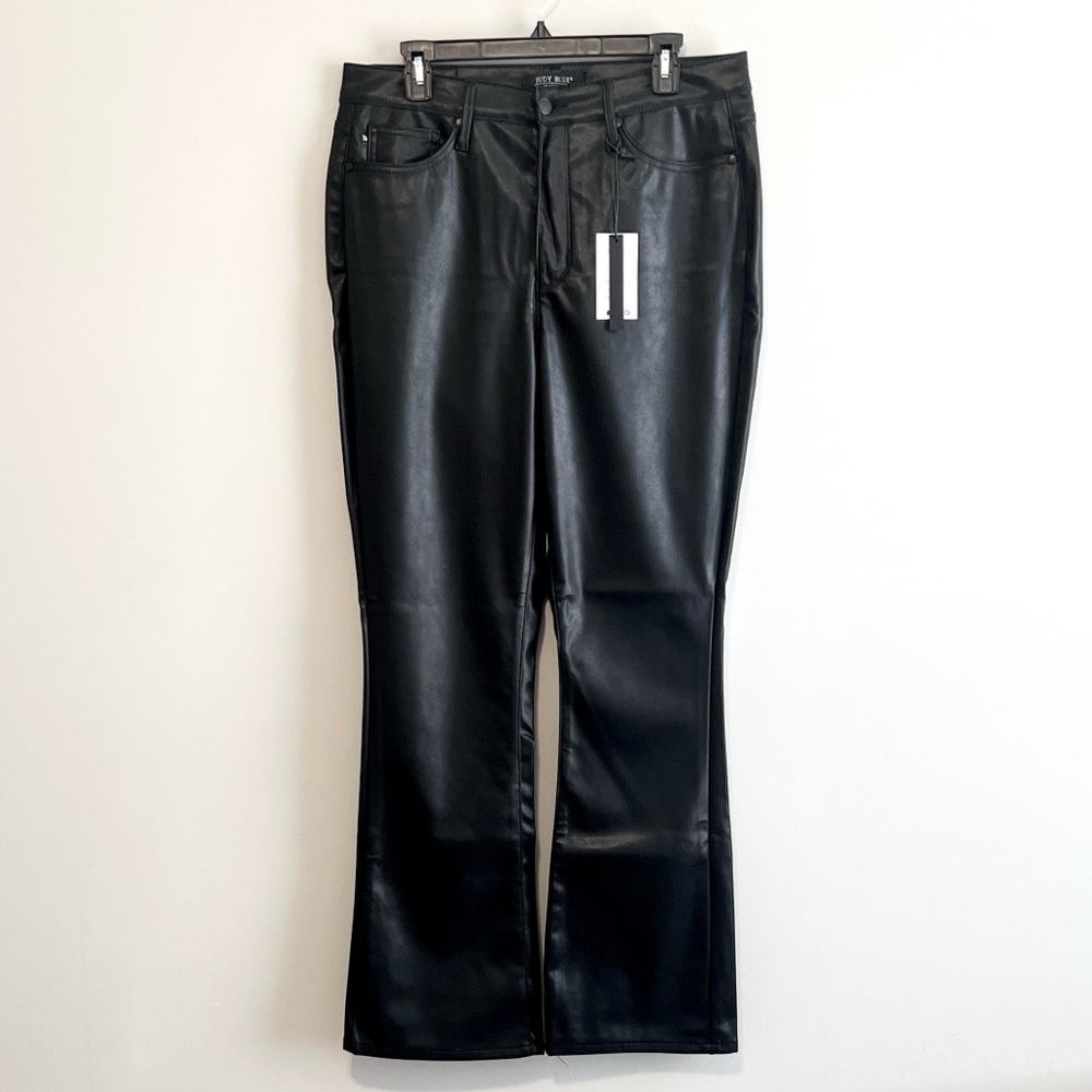 NWT Judy Blue High Waist Tummy Control Bootcut Faux Leather Pants